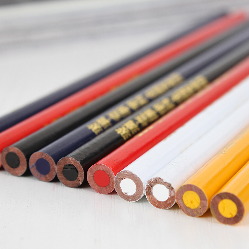 中华牌特种536铅笔标记笔粗心HB铅笔塑料玻璃陶瓷皮革金属表面书写绘画笔油性防水软芯红蓝黑黄色画线划线笔-图1