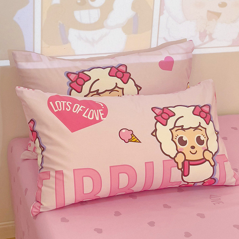 美羊羊女孩纯棉床上四件套全棉儿童床品床单三件套床笠被套少女心,淘宝优惠券,粉丝福利购,淘宝优惠卷