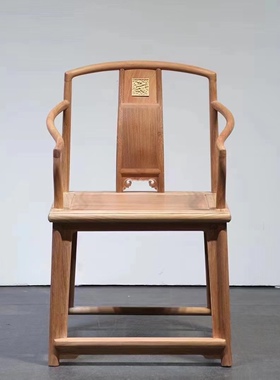 缅甸花梨木四出头官帽椅王世襄明式家具靠背椅大果紫檀主人椅圈椅