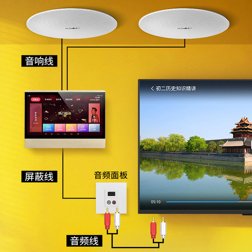 先科B10智能吸顶式5.1家庭影院音响套装背景音乐控制功放主机系统 - 图0