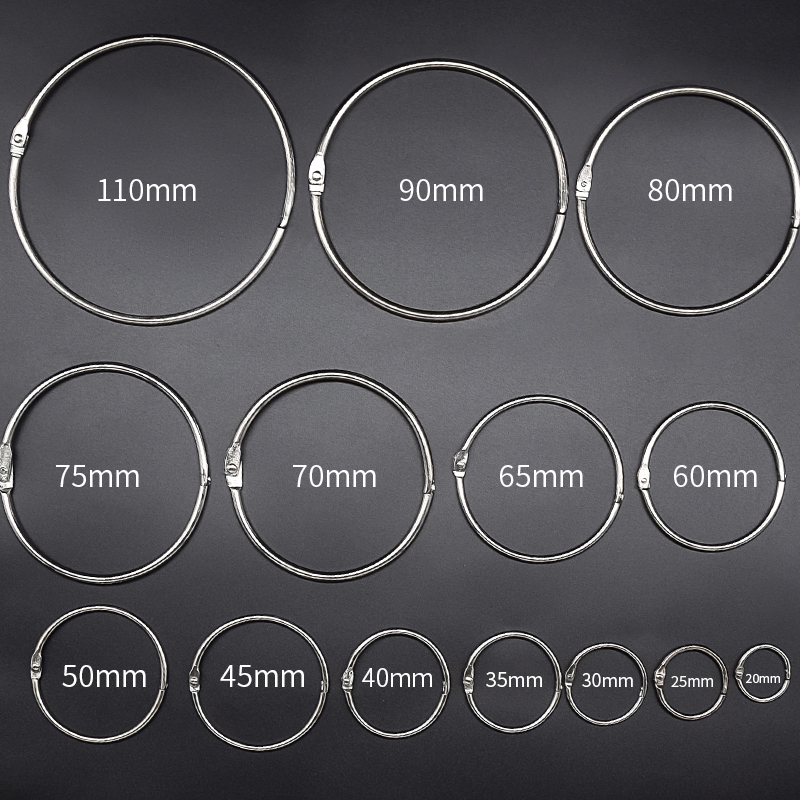 铁圈 铁环 书圈台挂历DIY活页圈 书环卡圈扣环 装订铁圈 开口圈 - 图0
