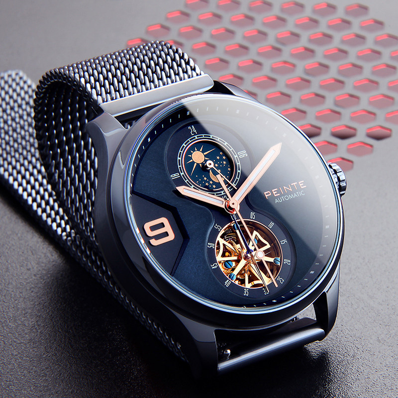新款正品镂空陀飞轮全自动名机械表 佩恩特手表国产腕表