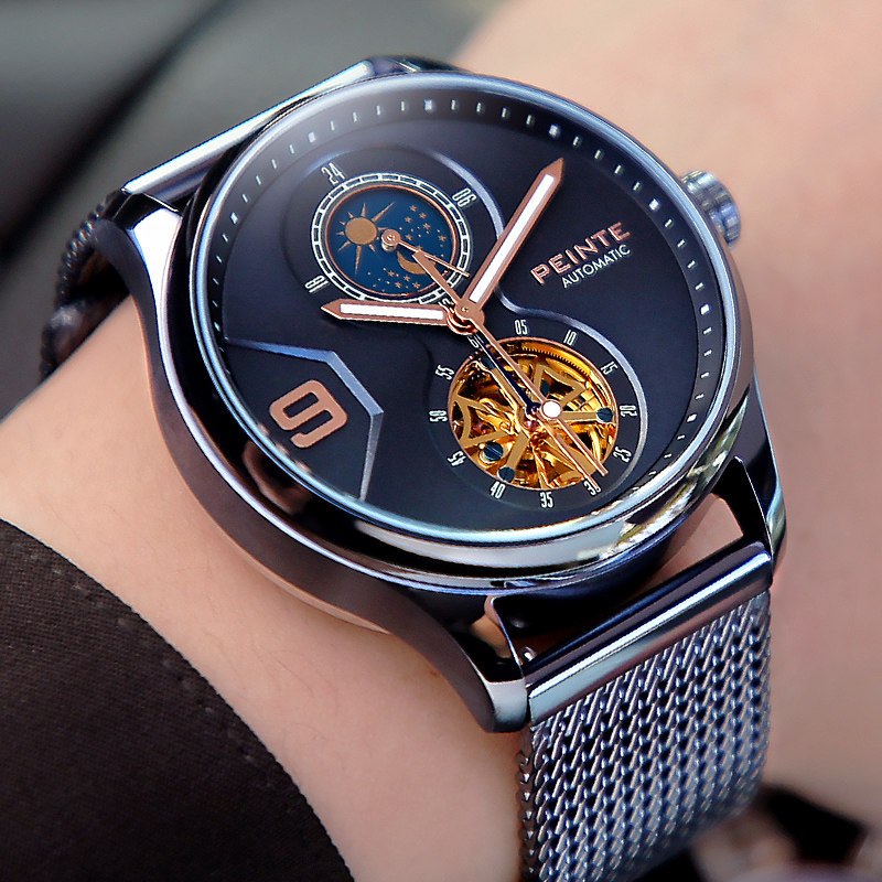 新款正品镂空陀飞轮全自动名机械表 佩恩特手表国产腕表