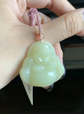 毛毛的翠/M 10913/和田玉黄口佛公挂件//300