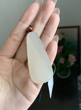 毛毛的翠/M 10205/天然和田玉特色藕粉烟灰关公挂件//300