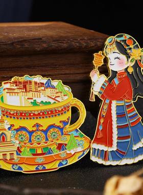 西藏地标景点金属磁吸冰箱贴系列 布达拉宫 旅游纪念礼品