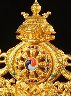 吉祥摆件合金佛前法轮