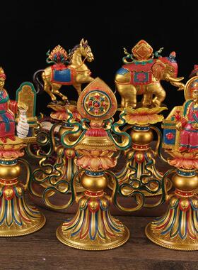 藏传密宗七政宝吉祥古典佛堂