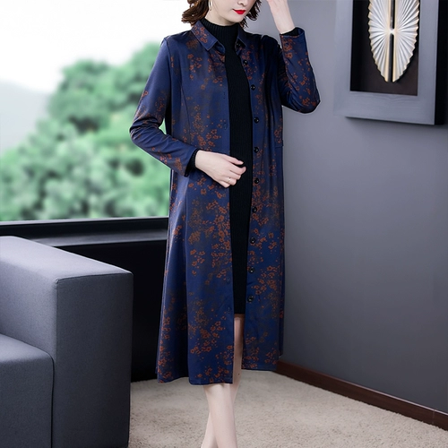 Плащ для матери, куртка, осенний лонгслив, коллекция 2021, для среднего возраста, большой размер