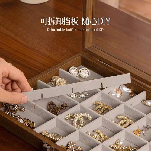 文玩手串收纳盒大容量首饰水晶手镯手链佛珠木纹盒子精致展示专用 - 图2