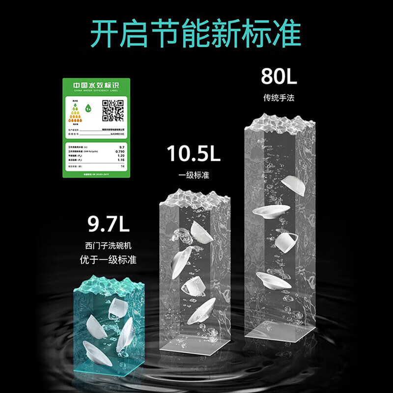 西门子14套全能舱嵌入式洗碗机抽湿烘干96小时储存 SJ43HB11KC - 图2