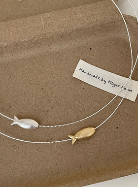 冷淡风简约小鱼细金属项圈女小众独特时尚气质潮流百搭choker颈链