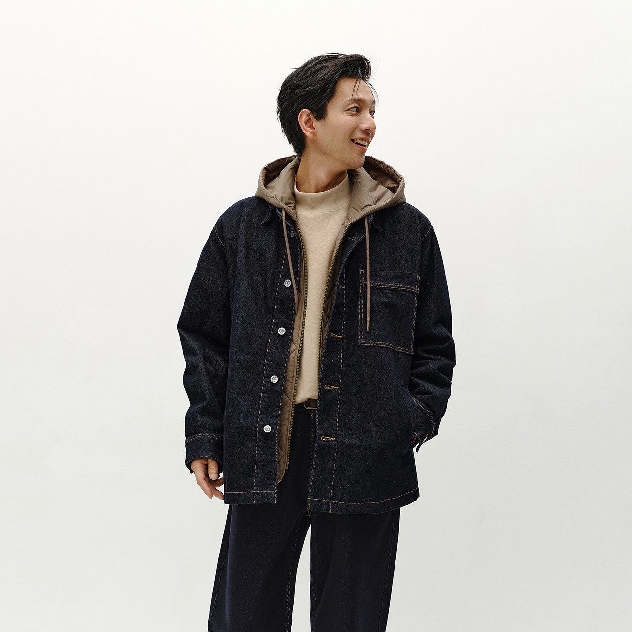 [商场同款]森马棉服男牛仔外套冬季新款两件套薄防水oversize个性,淘宝优惠券,粉丝福利购,淘宝优惠卷