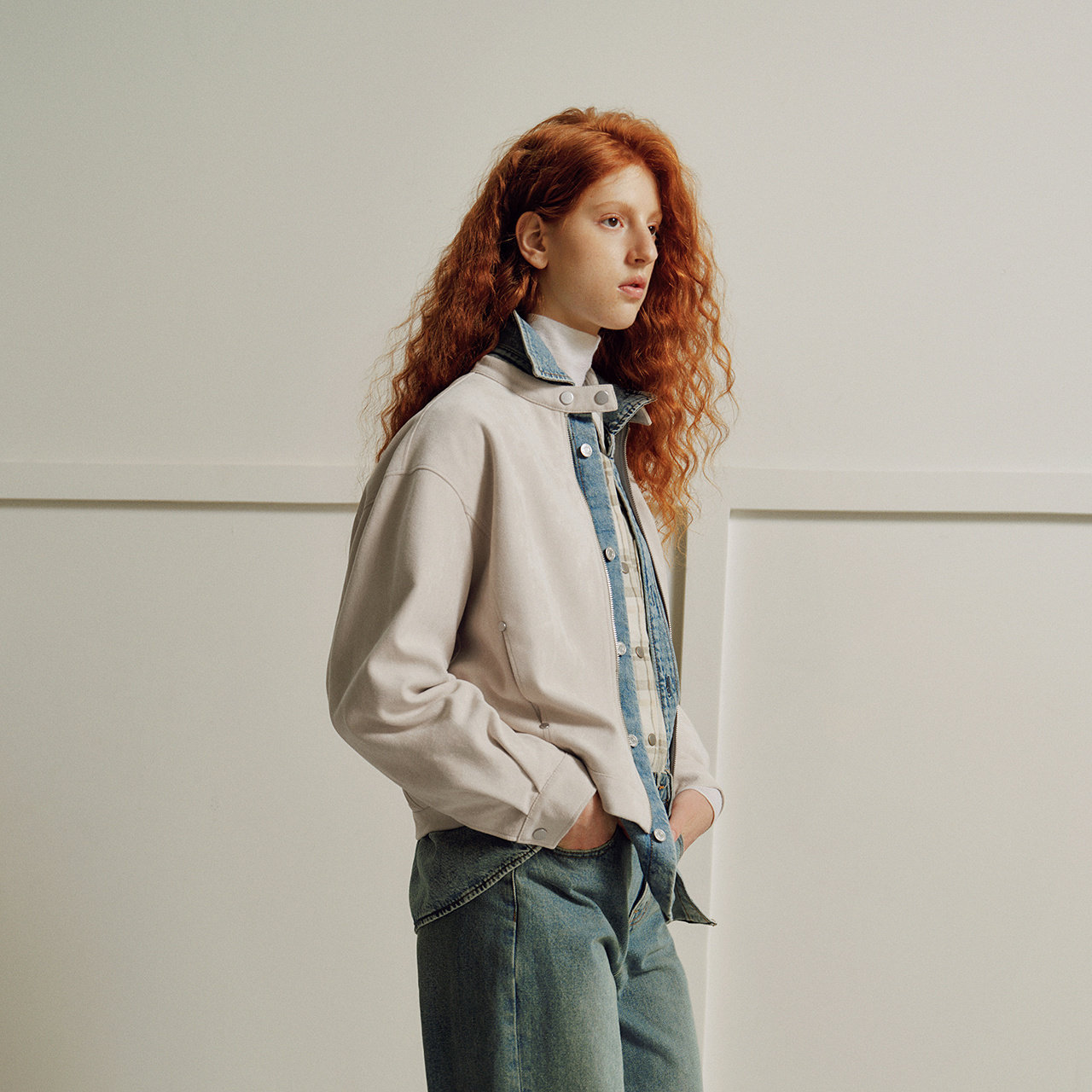 [商场同款]森马外套女立领宽松简约风2025秋季新款仿麂皮夹克复古,淘宝优惠券,粉丝福利购,淘宝优惠卷