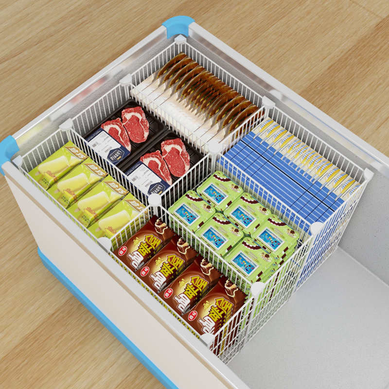 冰柜内置物筐收纳专用分隔栏分类神器篮子分格网47带底冷冻柜隔板 - 图3