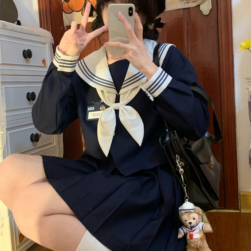 水木琉璃原创青梅正版jk制服裙日系水手服长短袖校供班服学院风女 - 图2