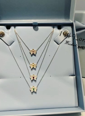 925纯银花朵锁骨链送礼