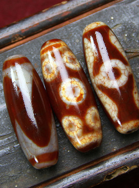 西藏红玉髓珍品天珠矿石如意