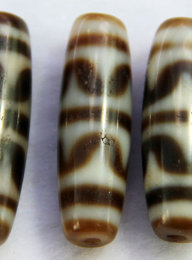 西藏金刚杵天珠老矿玉髓