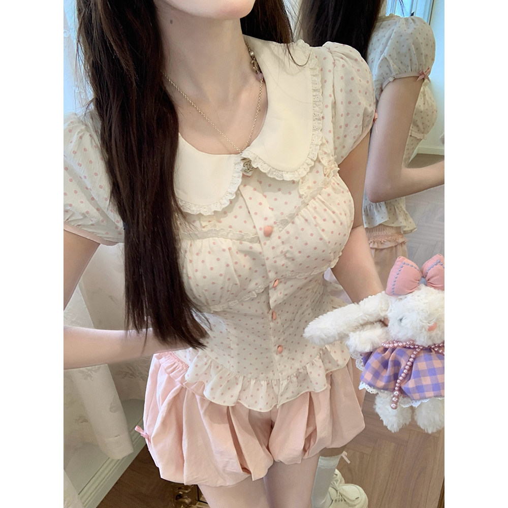 【瑞茜】甜梦物语 夏季千金公主纯欲风法式上衣R6816-1H,淘宝优惠券,粉丝福利购,淘宝优惠卷