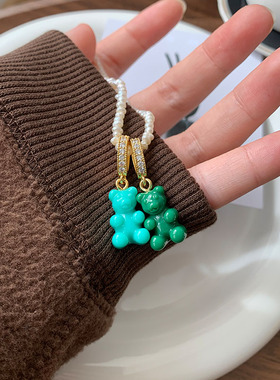 质感超好ins火爆多色小熊项链