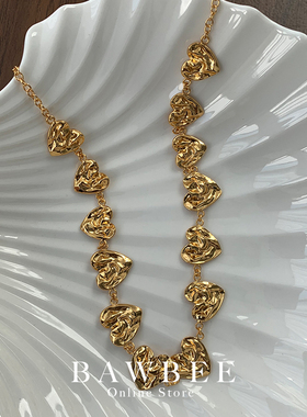 铜镀金女心连心项链隆重款