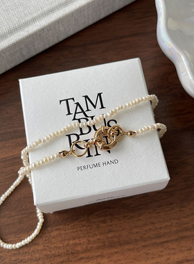 字母欧美镀金天然珍珠项链