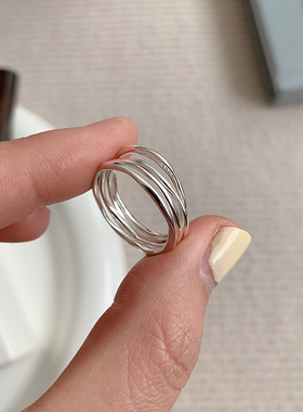 液态银不规则肌理感925纯银ins