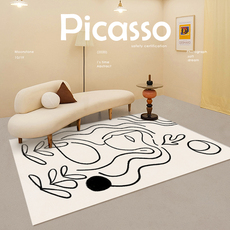 ковер 艺术地毯原创picasso毕加索ins风黑白现代客厅极简地毯可水洗定制 Hung Lai