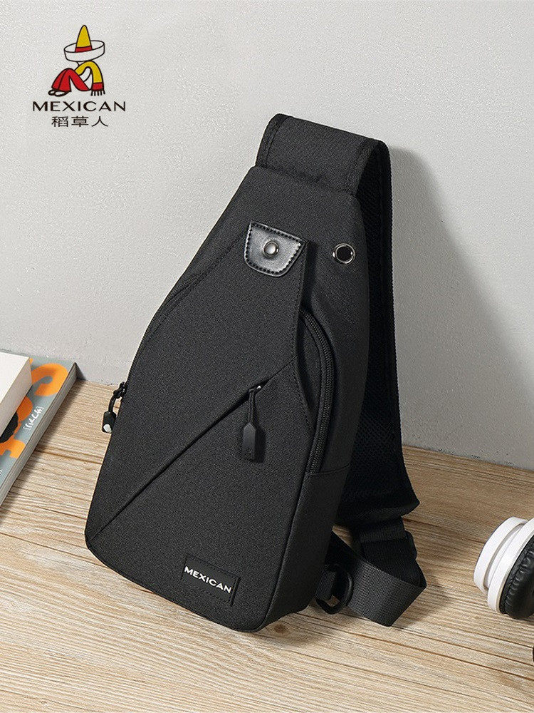 稻草人胸包男士休闲大容量斜挎包 稻草人伊之禾男士包袋