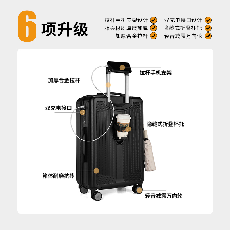 稻草人行李箱20寸登机箱男生大容量密码皮箱子24旅行箱26拉杆箱女