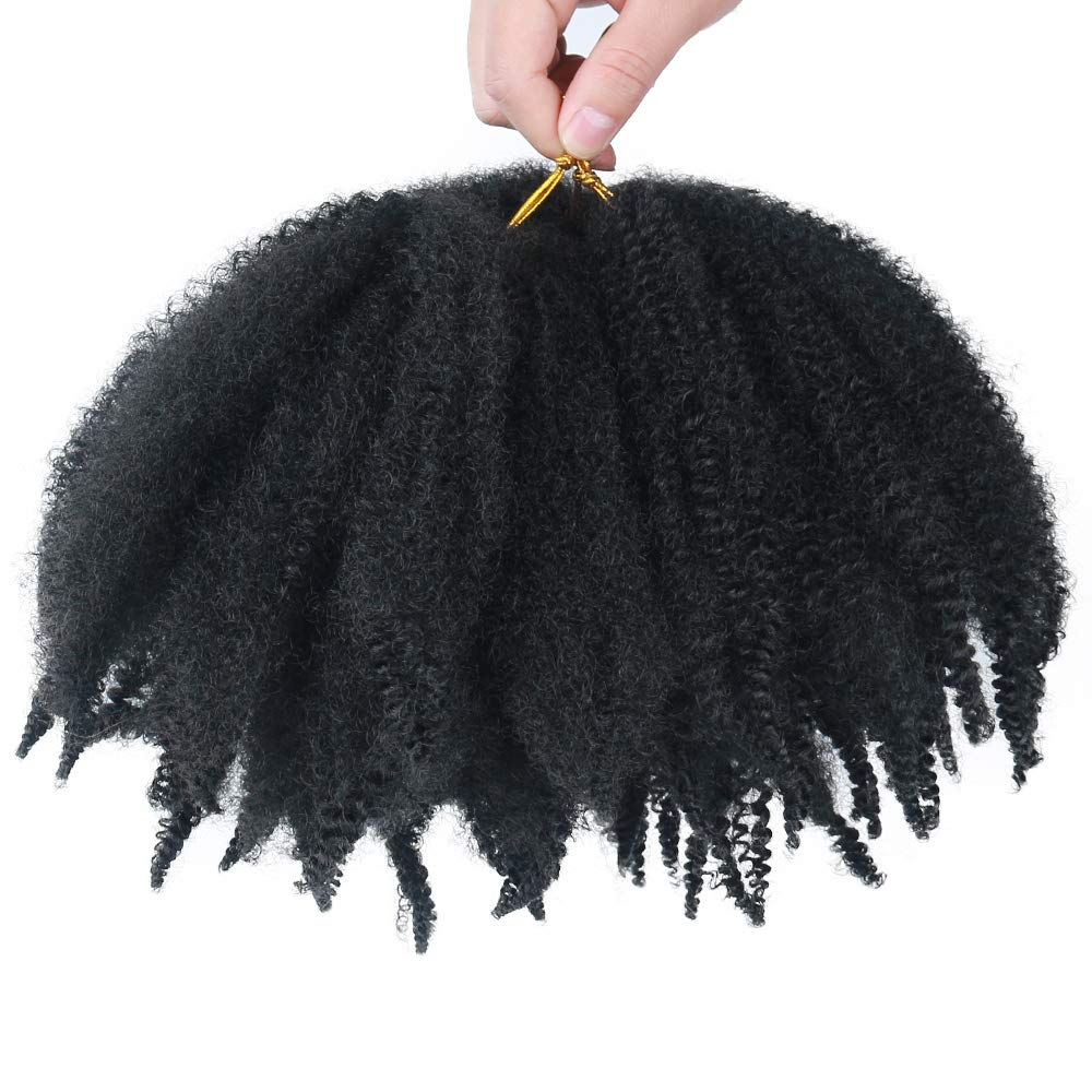 8 Inches Marley Short Afro Kinky Twist Crochet Hair 3 Packs - 图0