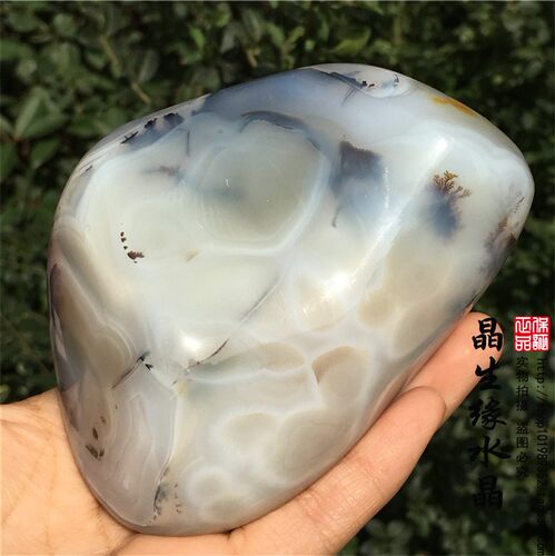 天然马达加斯加海洋玉髓水草玛瑙原石把玩石收藏奇石实物图 - 图2