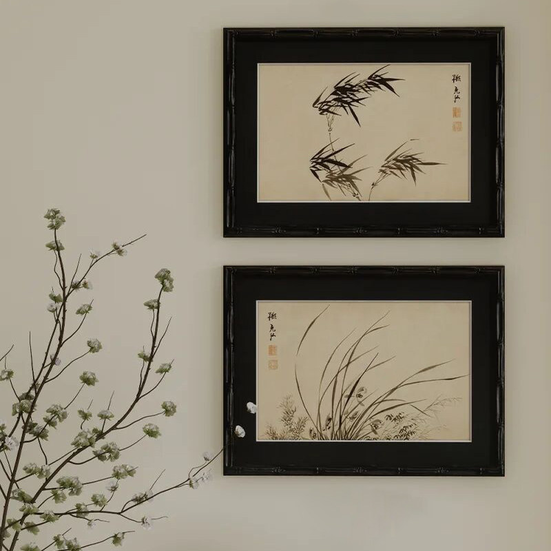 法式中古风客厅餐厅装饰画高级感竹子复古艺术挂画黑白植物书房画,淘宝优惠券,粉丝福利购,淘宝优惠卷