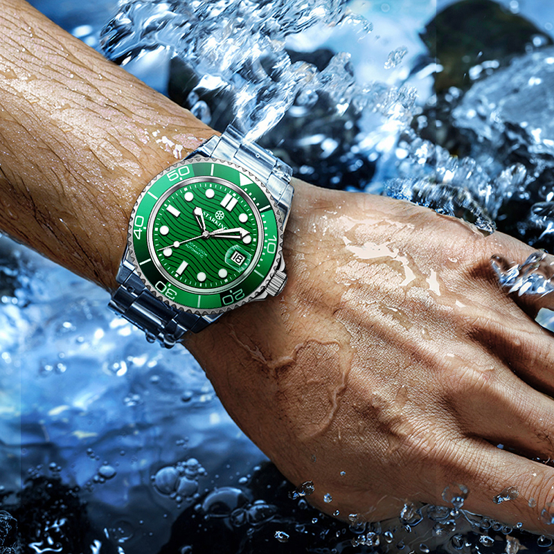 星皇手表男款绿水鬼潜航者全自动机械表潮流商务男士腕表防水手表-图0