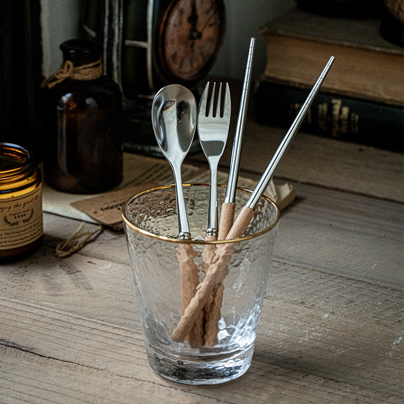 巷子尾〖复古木柄筷叉勺〗榉木不锈钢餐具饭勺西餐甜品长柄勺商用,淘宝优惠券,粉丝福利购,淘宝优惠卷