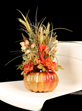 感恩节秋色装饰绣球摆件创意桌面