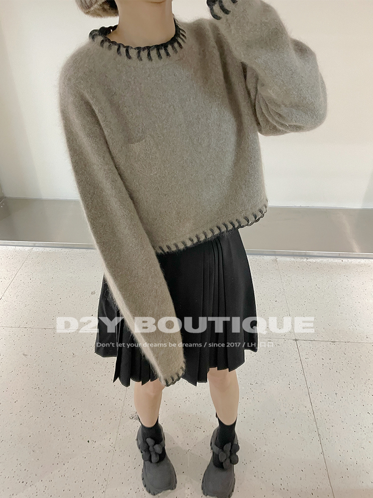 ROMANCHIC韩国设计师时丝带百褶半身裙短裙2022D2Y Boutique-图1