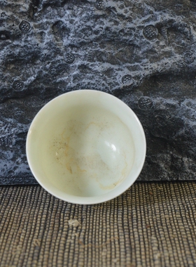 仿古瓷器 复古做旧明成化风格 青花松竹梅纹品茗杯 古董古玩摆件