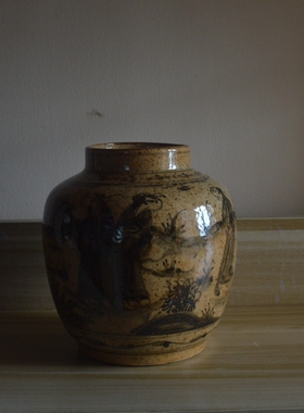 手绘青花摆件古董古玩