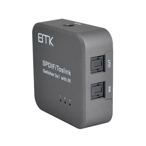 数字光纤音频切换器3进1出 SPDIF Toslink 三进一出分支器带遥控 - 图1