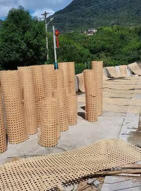 纯手工竹编多边形镂空屏风隔断
