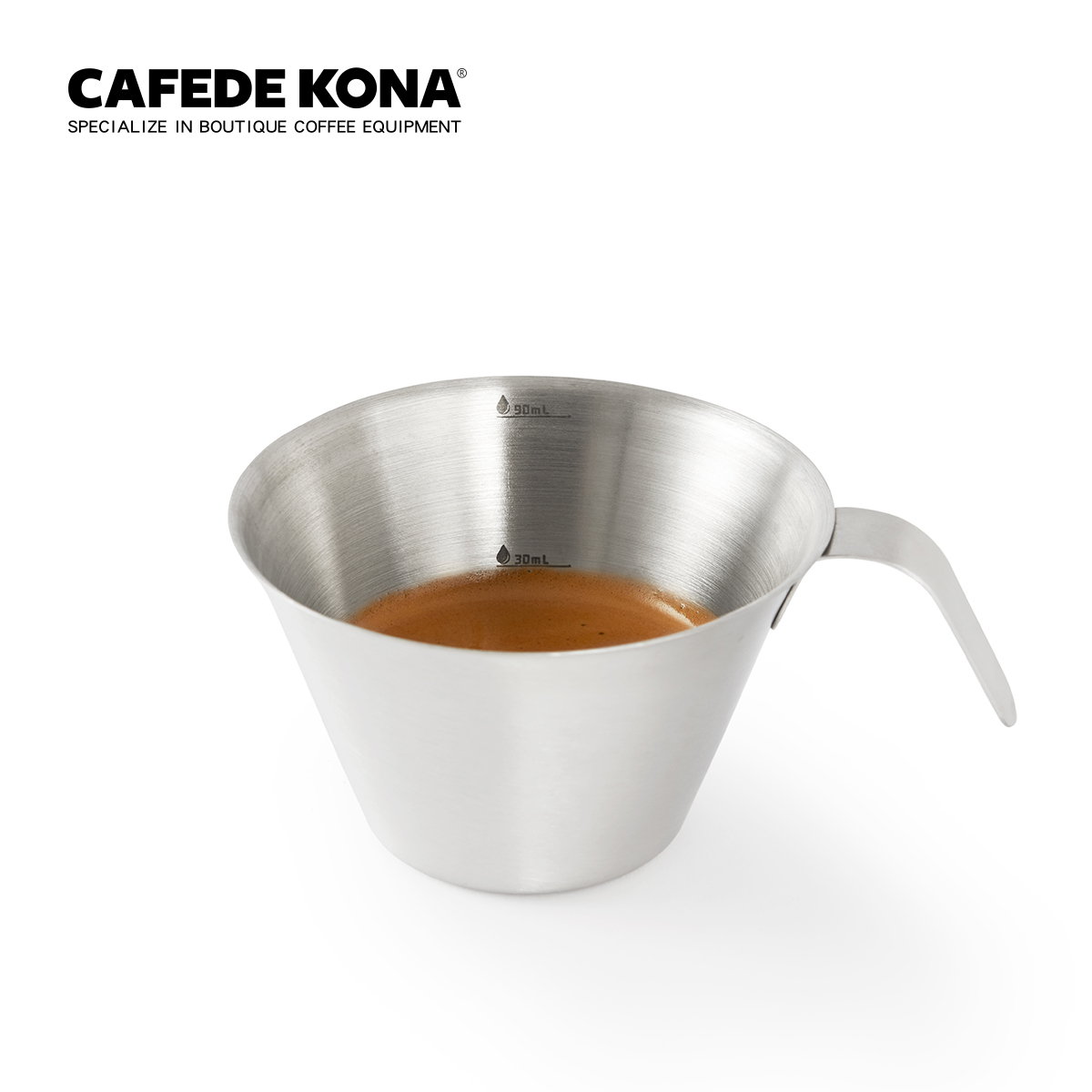 CAFEDE KONA不锈钢浓缩咖啡盎司杯espresso不锈钢萃取杯子量杯 - 图2