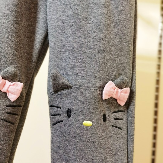 HelloKitty专柜冬装女童加绒打底裤秋冬季一体绒儿童加绒裤子外穿