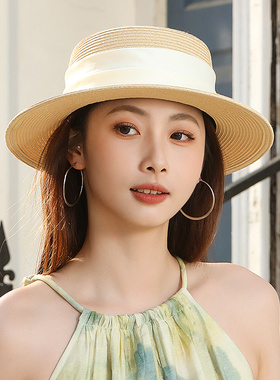 诗丹凯萨法式平顶礼帽女休闲夏季