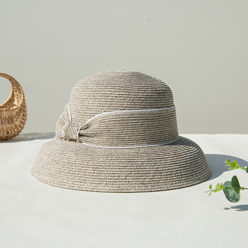 诗丹凯萨2024新款帽子女夏天赫本风草帽出游遮阳帽海边度假沙滩帽