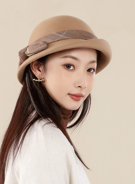 诗丹凯萨贝雷帽出游名媛女士秋冬