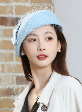 诗丹凯萨秋冬贝雷帽子女优雅出游