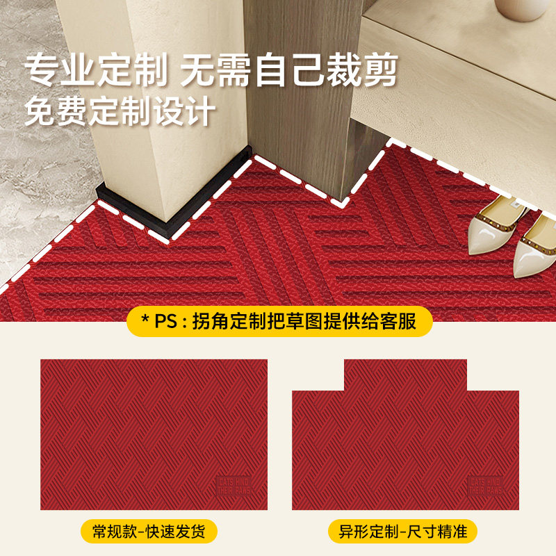 红色轻奢高级感入户门地垫玄关地毯进门口脚垫家用防滑可定制尺寸,淘宝优惠券,粉丝福利购,淘宝优惠卷