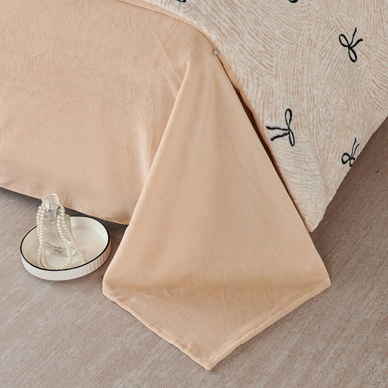 冬季雕花ins蝴蝶结牛奶绒四件套珊瑚绒被套床单床笠款宿舍三件套,淘宝优惠券,粉丝福利购,淘宝优惠卷